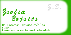 zsofia bojsits business card